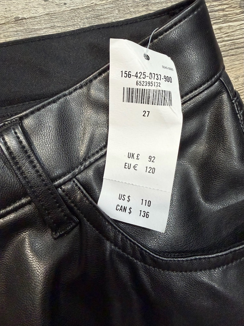 Abercrombie‎ & Fitch Black Faux Leather Wide-Leg Pants - Picture 6 of 8